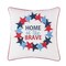 Patriotic "Home Of The Brave" Wreath Pattern Applique Accent Throw Pillow, 18" x 18"